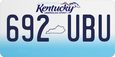 KY license plate 692UBU