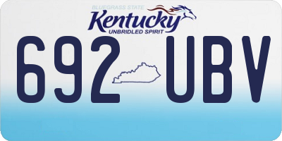 KY license plate 692UBV