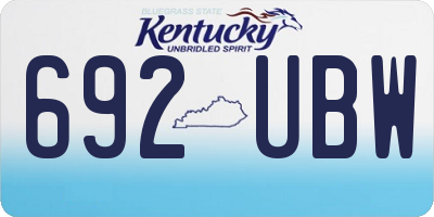 KY license plate 692UBW