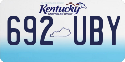 KY license plate 692UBY