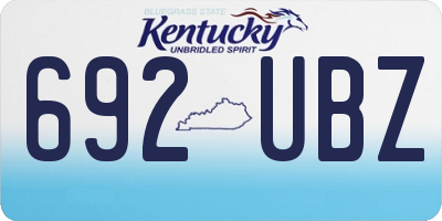 KY license plate 692UBZ