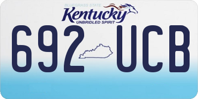 KY license plate 692UCB