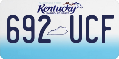 KY license plate 692UCF