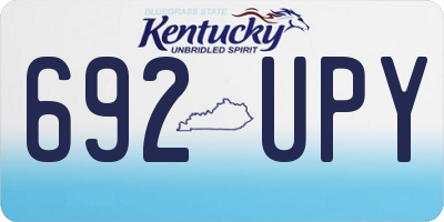 KY license plate 692UPY
