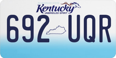KY license plate 692UQR