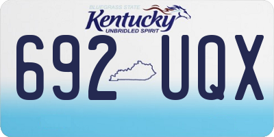 KY license plate 692UQX