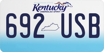 KY license plate 692USB