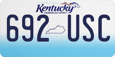 KY license plate 692USC