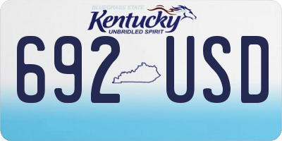 KY license plate 692USD
