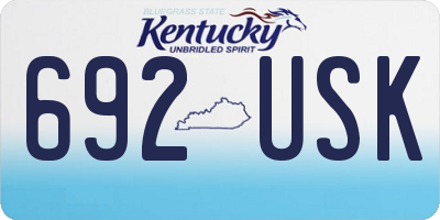 KY license plate 692USK