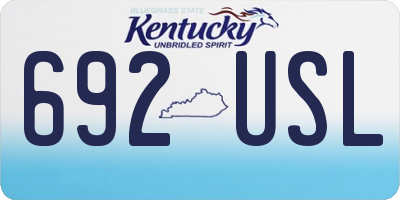 KY license plate 692USL