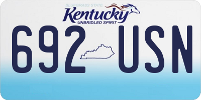KY license plate 692USN