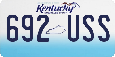 KY license plate 692USS