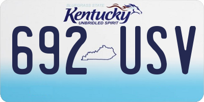 KY license plate 692USV