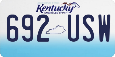KY license plate 692USW
