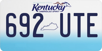 KY license plate 692UTE