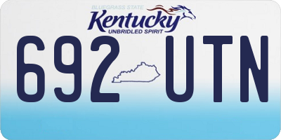 KY license plate 692UTN
