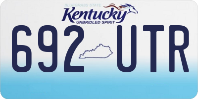 KY license plate 692UTR