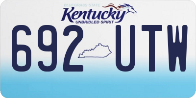 KY license plate 692UTW