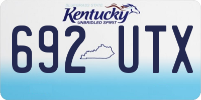 KY license plate 692UTX