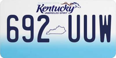 KY license plate 692UUW