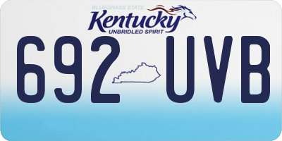 KY license plate 692UVB