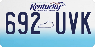 KY license plate 692UVK