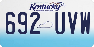 KY license plate 692UVW