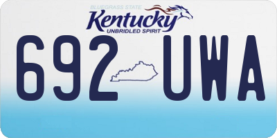 KY license plate 692UWA