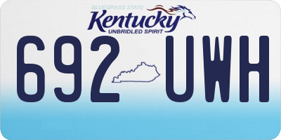 KY license plate 692UWH