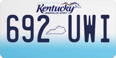 KY license plate 692UWI