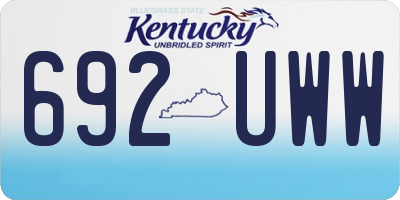 KY license plate 692UWW