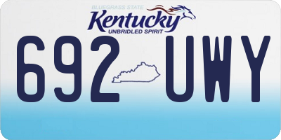KY license plate 692UWY