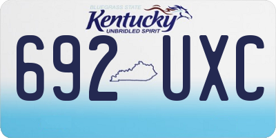 KY license plate 692UXC