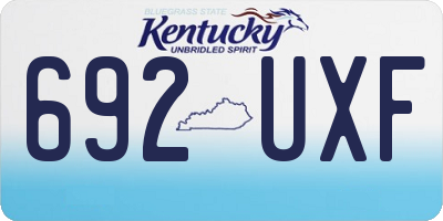 KY license plate 692UXF