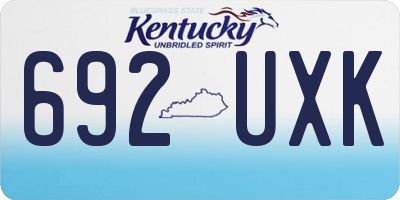 KY license plate 692UXK