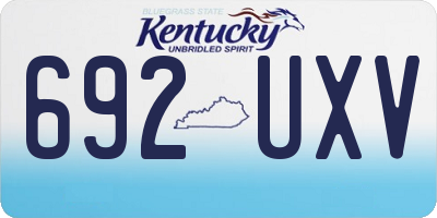 KY license plate 692UXV