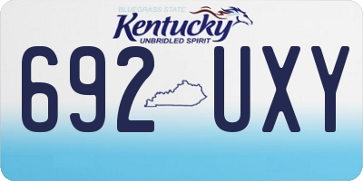 KY license plate 692UXY