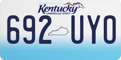 KY license plate 692UYO