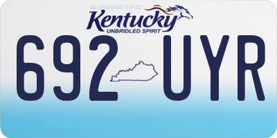 KY license plate 692UYR
