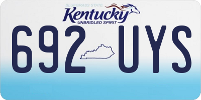 KY license plate 692UYS