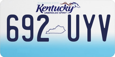 KY license plate 692UYV