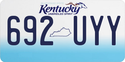 KY license plate 692UYY