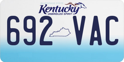 KY license plate 692VAC