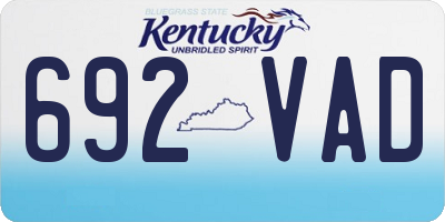 KY license plate 692VAD