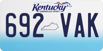 KY license plate 692VAK