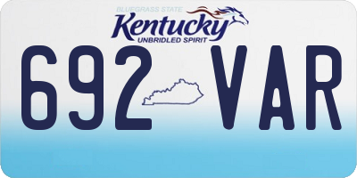 KY license plate 692VAR