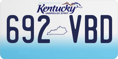 KY license plate 692VBD
