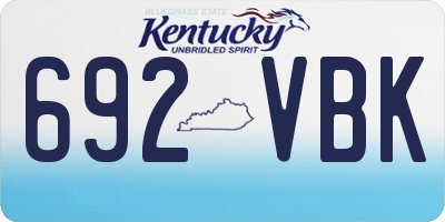 KY license plate 692VBK