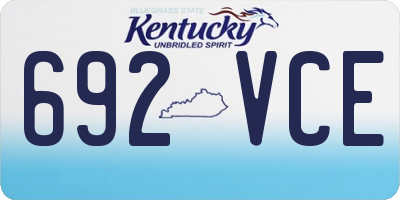 KY license plate 692VCE